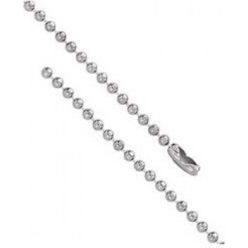 Nickel Plated Bead Chain 2.3mm 24" - 100 pack